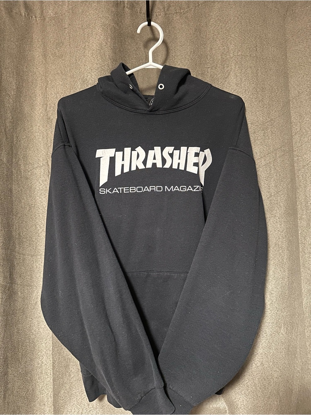 Thrasher Black Hoodie with White Logo
